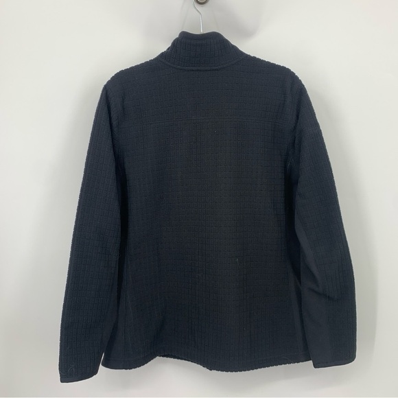 LL Bean Men Size Medium Pullover 1/2 Zip Jacket Black Windproof Fleece Top - Picture 5 of 8